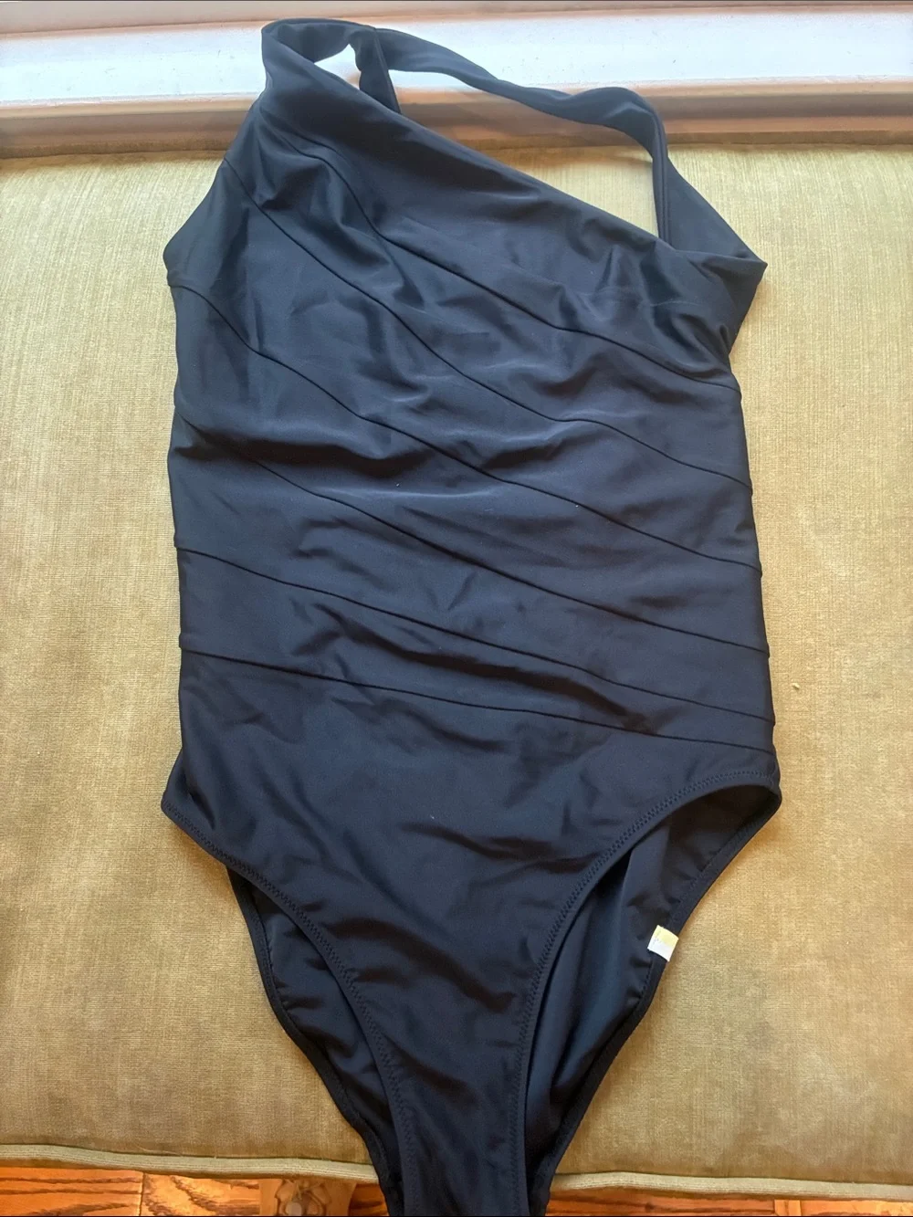 Summersalt One-Shoulder Black Ruched One-Piece Swimsuit - Picture 1 of 5
